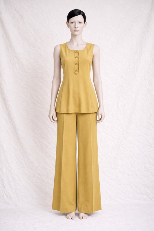 Ensemble pantalon Esterel en laine moutarde vintage authentique circa 70s