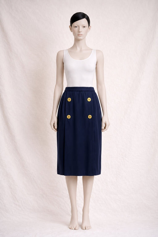 Givenchy Vintage Authentic Wool Navy Skirt