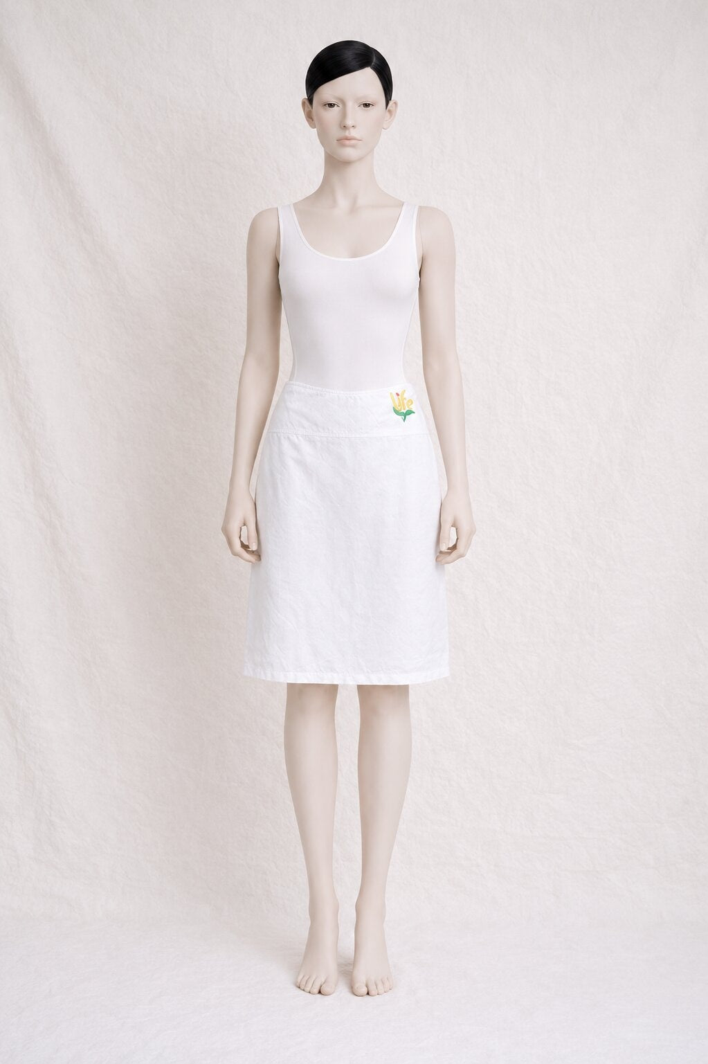 White Midi Skirt Castel Bajac Authentic Vintage