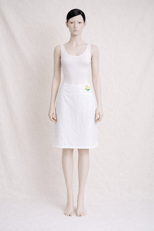 White Midi Skirt Castel Bajac Authentic Vintage