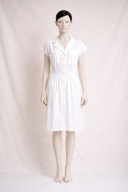 Louis Féraud Vintage Authentic White Cotton Dress