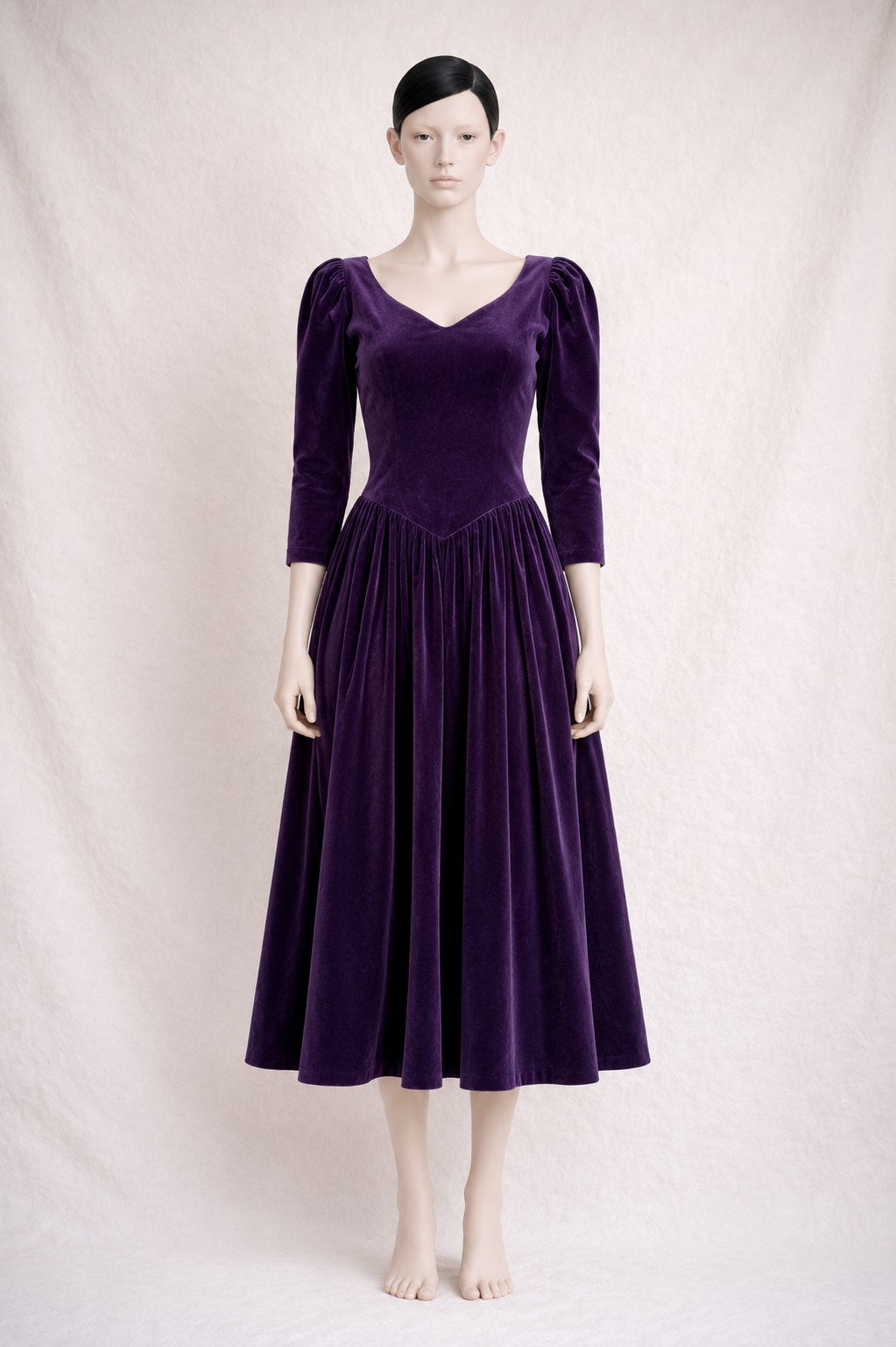 Authentic vintage purple velvet Laura Ashley long dress