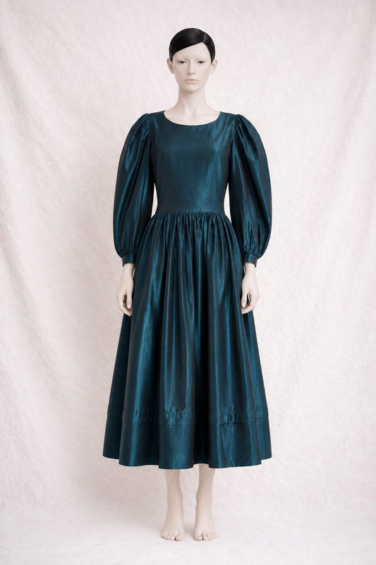 Authentic vintage teal acetate Laura Ashley long dress