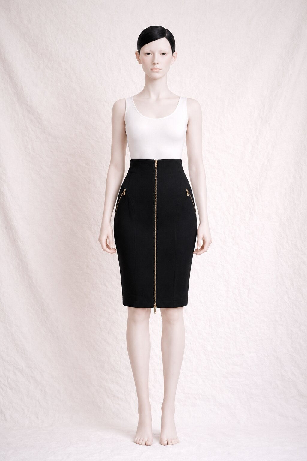 Authentic Vintage Dior Black Wool Pencil Skirt