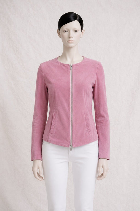 Vintage J. Sebastien Vassal Pink Suede Jacket