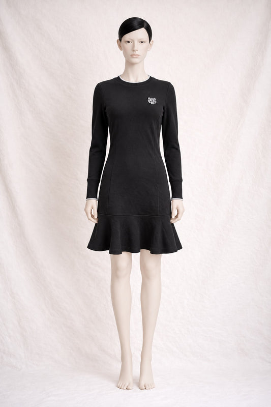 Authentic Vintage Black Stretch Cotton Dress Kenzo