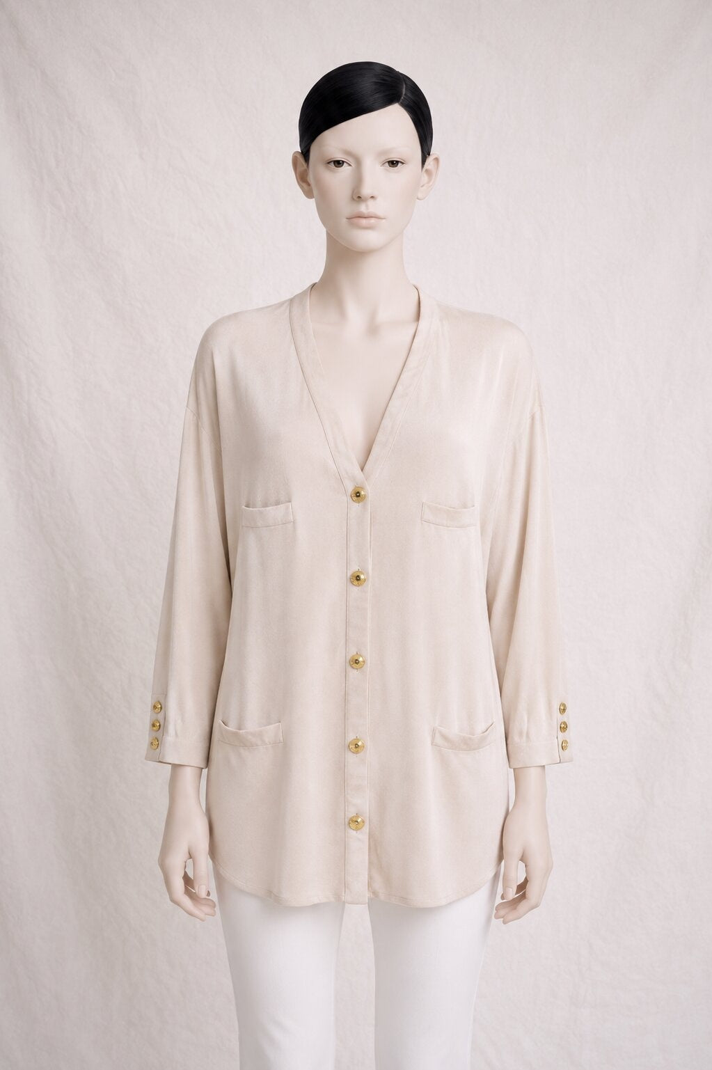 Vintage Authentic Powder Pink Viscose Cardigan by Sonia Rykiel