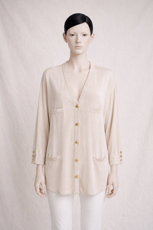 Vintage Authentic Powder Pink Viscose Cardigan by Sonia Rykiel