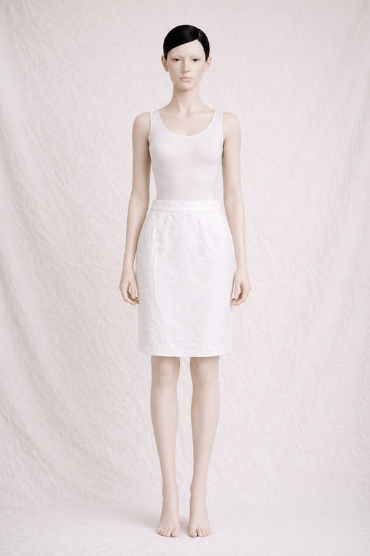 Yves Saint Laurent Authentic Vintage White Pencil Skirt