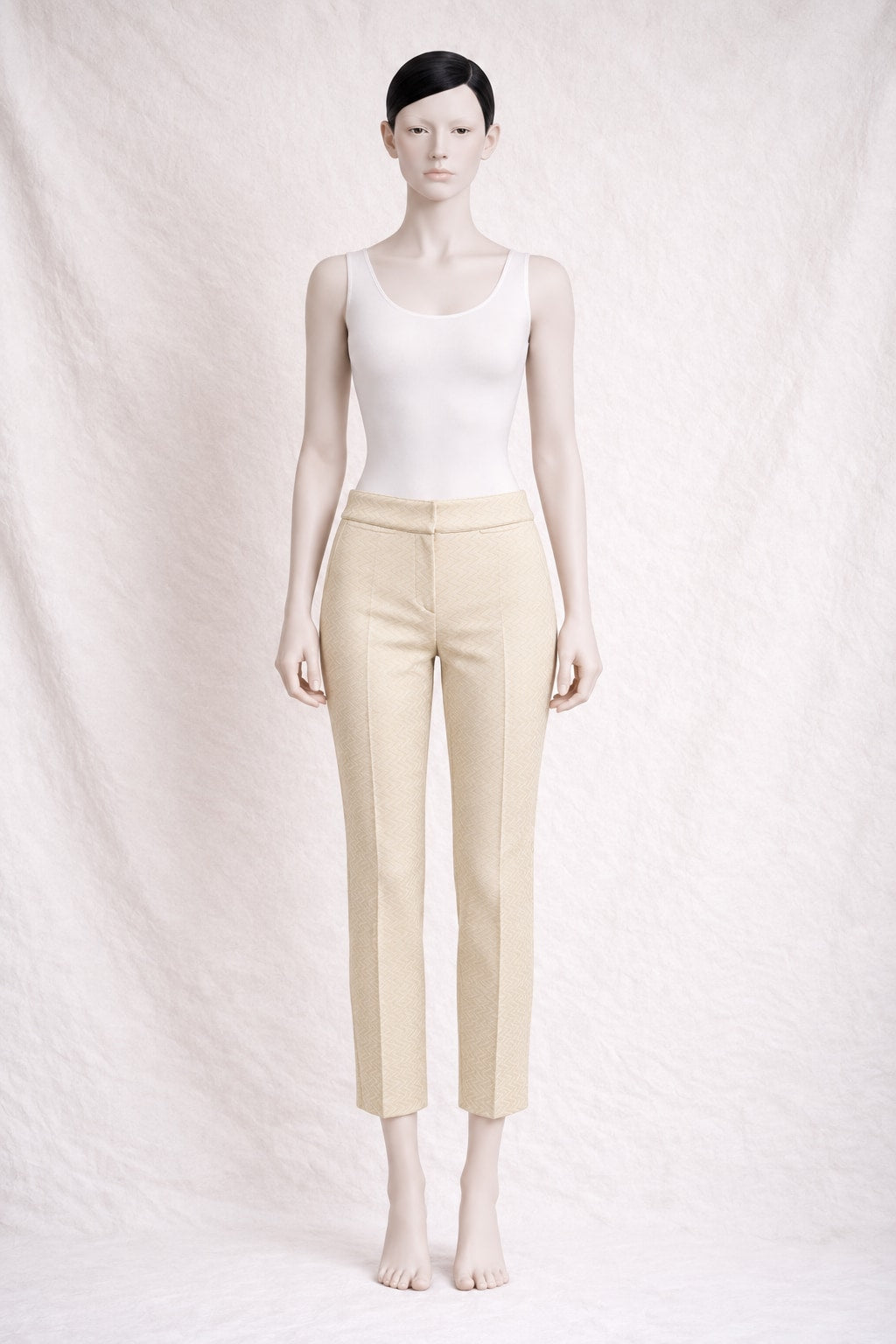 Authentic Vintage Beige Polyester Trousers Dolce & Gabbana