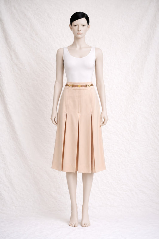 Jupe Celine en laine abricot vintage authentique