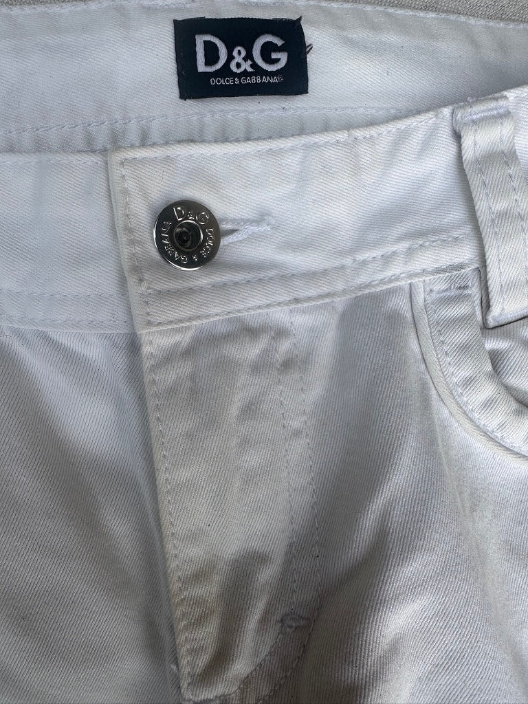 Vintage Authentic White Denim Jeans Dolce & Gabbana