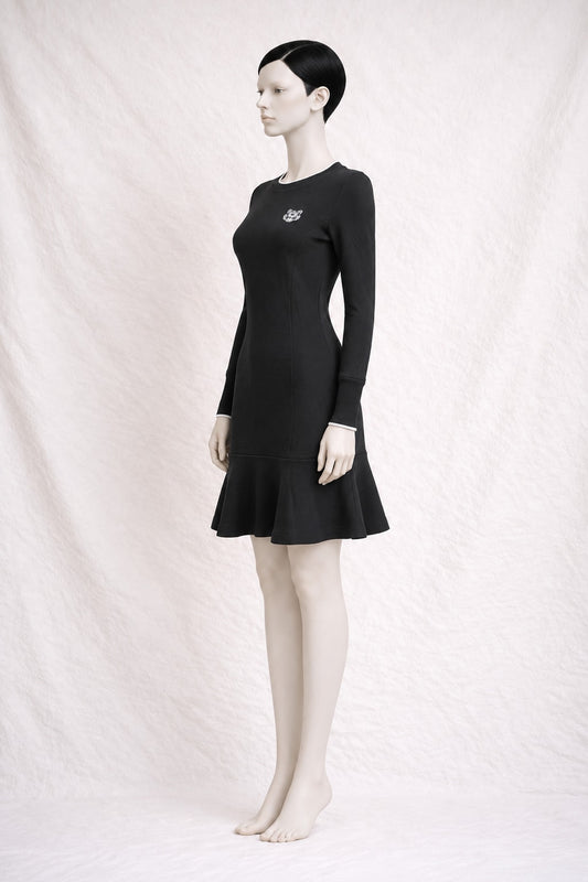 Authentic Vintage Black Stretch Cotton Dress Kenzo