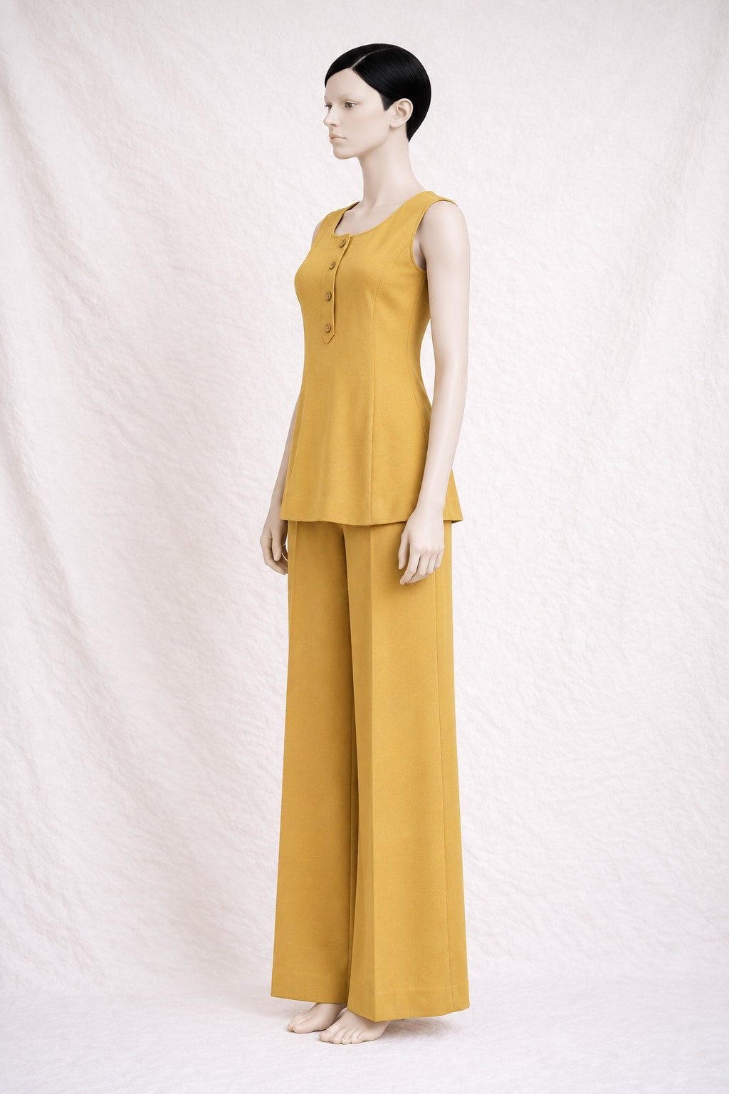 Ensemble pantalon Esterel en laine moutarde vintage authentique circa 70s
