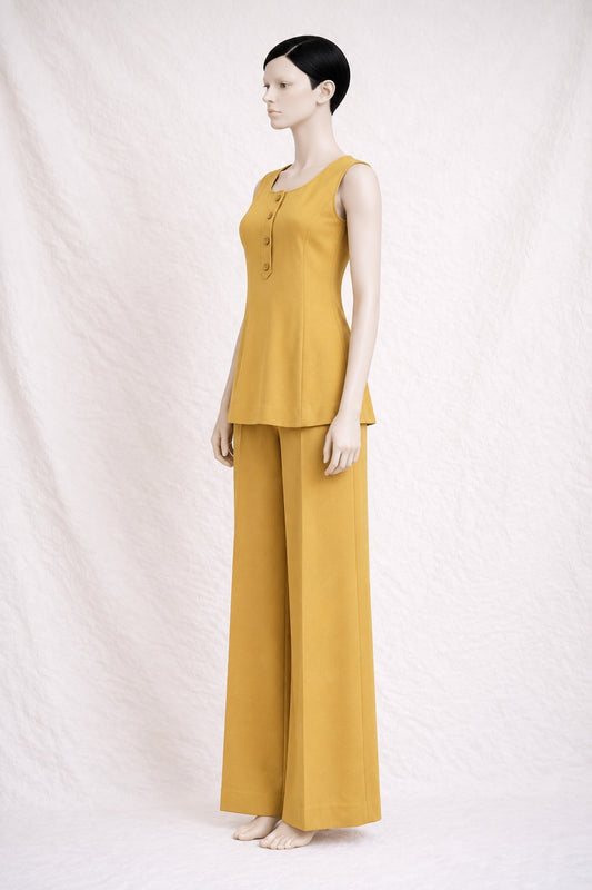 Ensemble pantalon Esterel en laine moutarde vintage authentique circa 70s