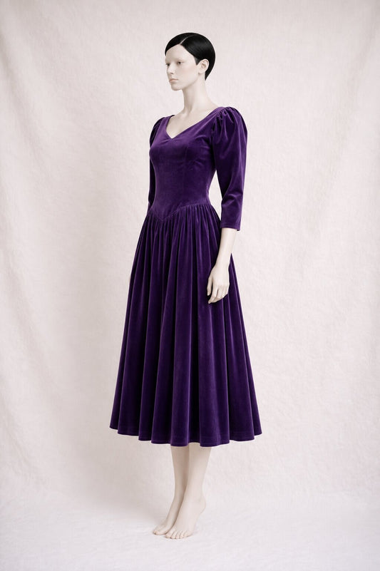 Authentic vintage purple velvet Laura Ashley long dress