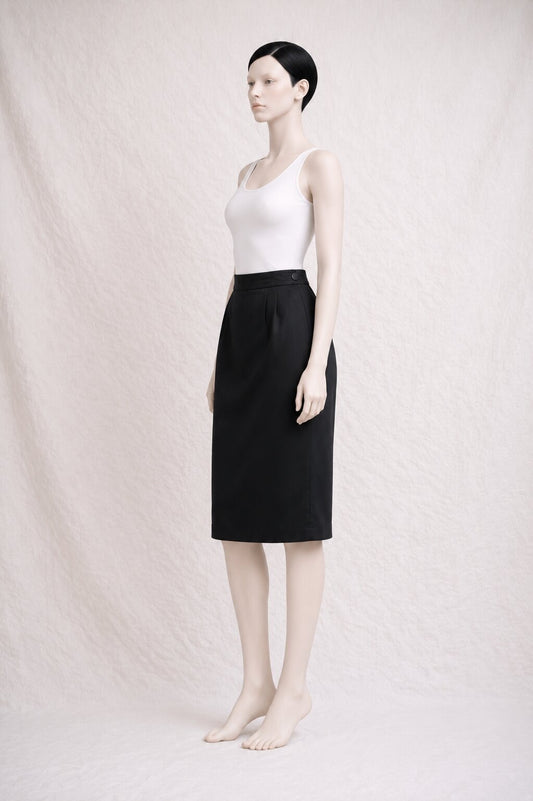 Yves Saint Laurent Vintage Authentic Black Wool Skirt