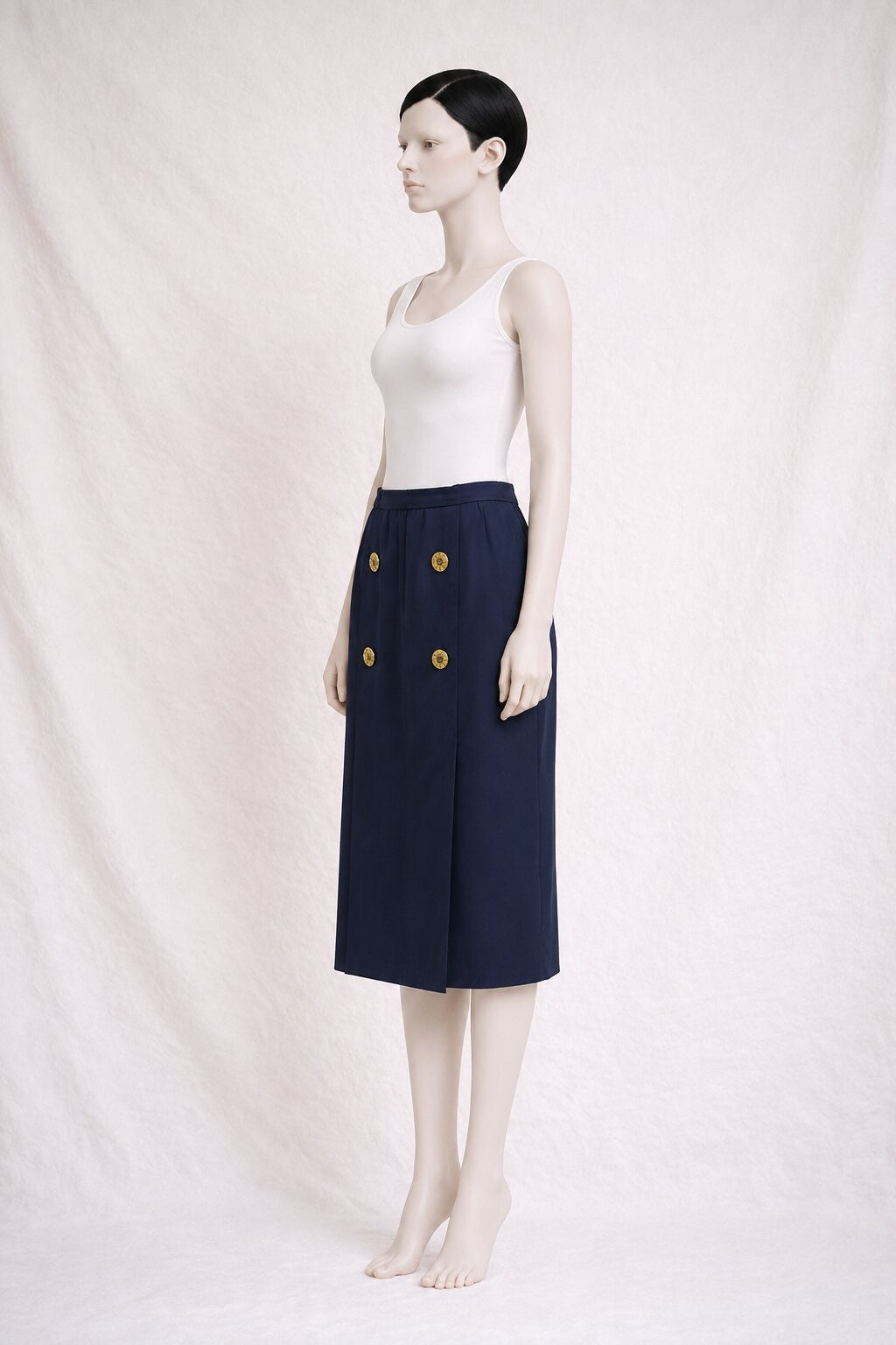 Givenchy Vintage Authentic Wool Navy Skirt