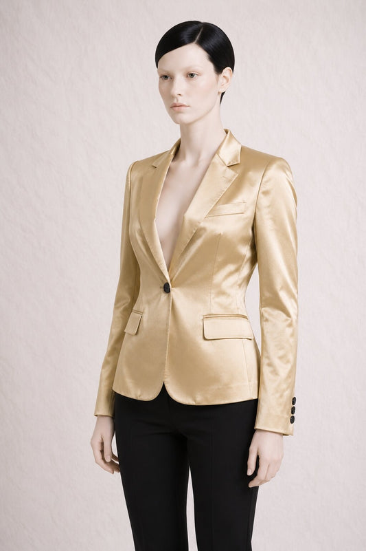 Authentic gold satin blazer Dolce & Gabbana