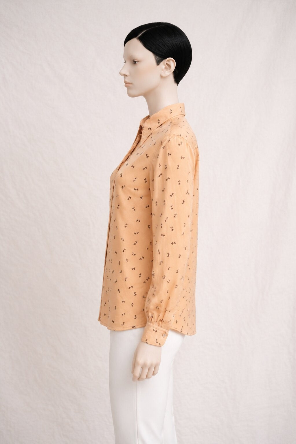 Blouse Vintage Authentique Nina Ricci en Nylon Rose Poudré