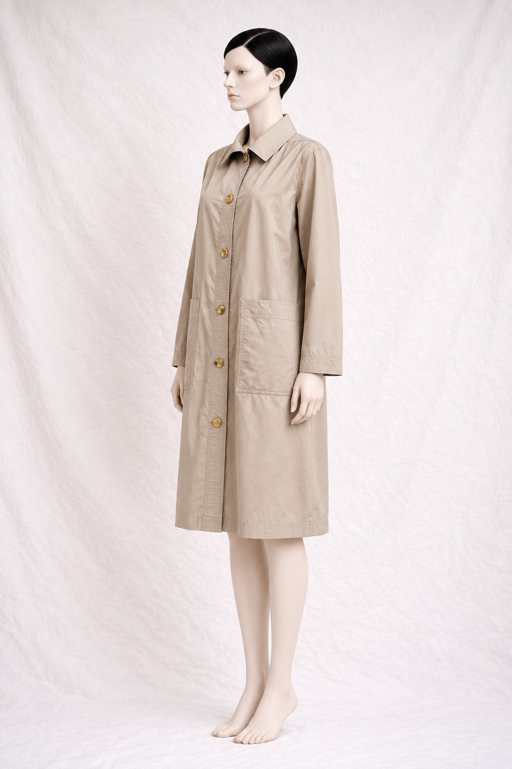 Trench Emanuel Ungaro en coton beige vintage authentique circa 70s