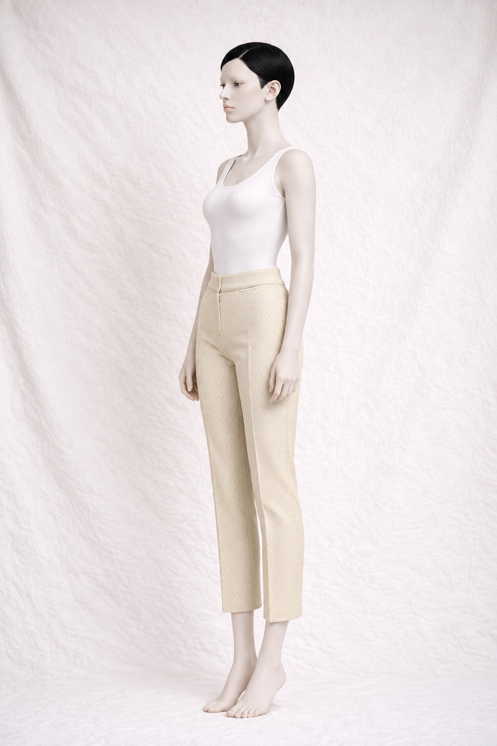 Authentic Vintage Beige Polyester Trousers Dolce & Gabbana