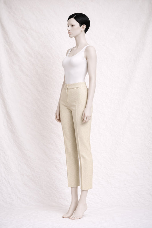 Authentic Vintage Beige Polyester Trousers Dolce & Gabbana