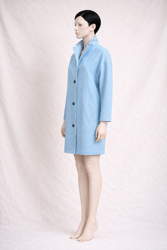 Bensimon Coat in Light Blue Cotton Vintage Authentic