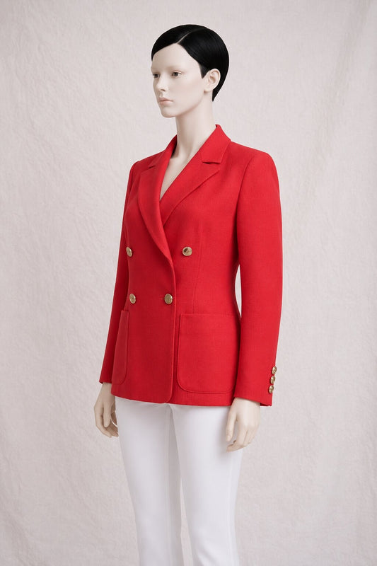 Vintage Carven Red Wool Blazer