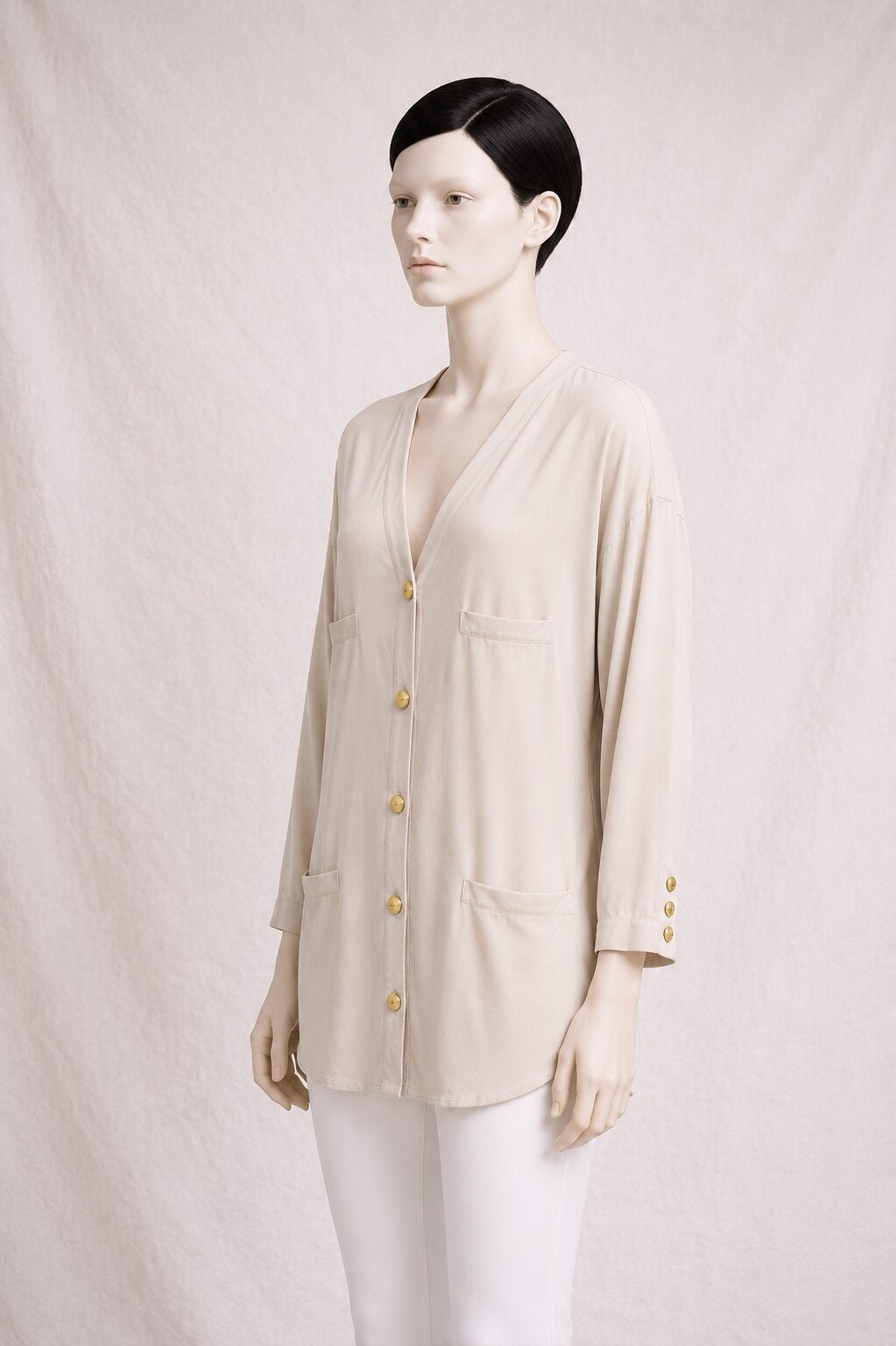 Vintage Authentic Powder Pink Viscose Cardigan by Sonia Rykiel