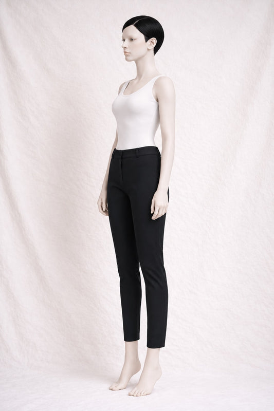 Authentic Vintage Black Cotton Trousers by Joseph