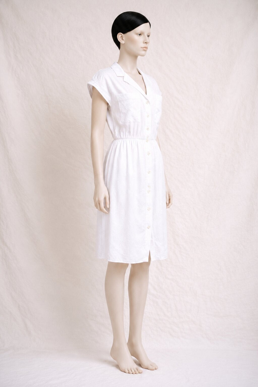 Louis Féraud Vintage Authentic White Cotton Dress