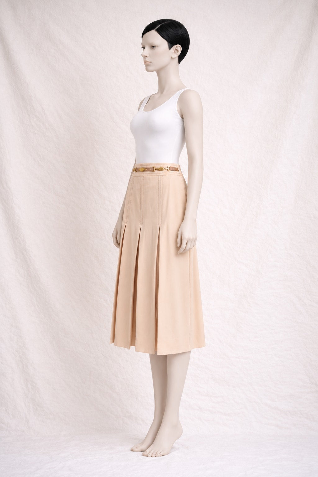 Jupe Celine en laine abricot vintage authentique
