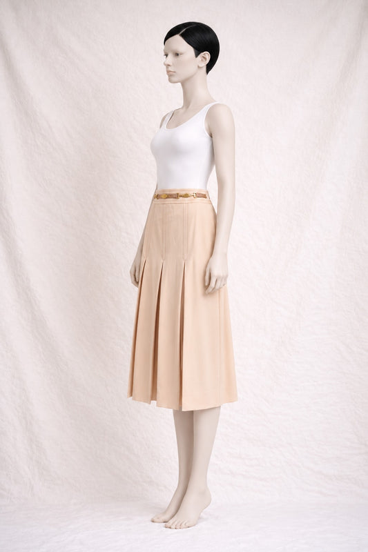 Jupe Celine en laine abricot vintage authentique