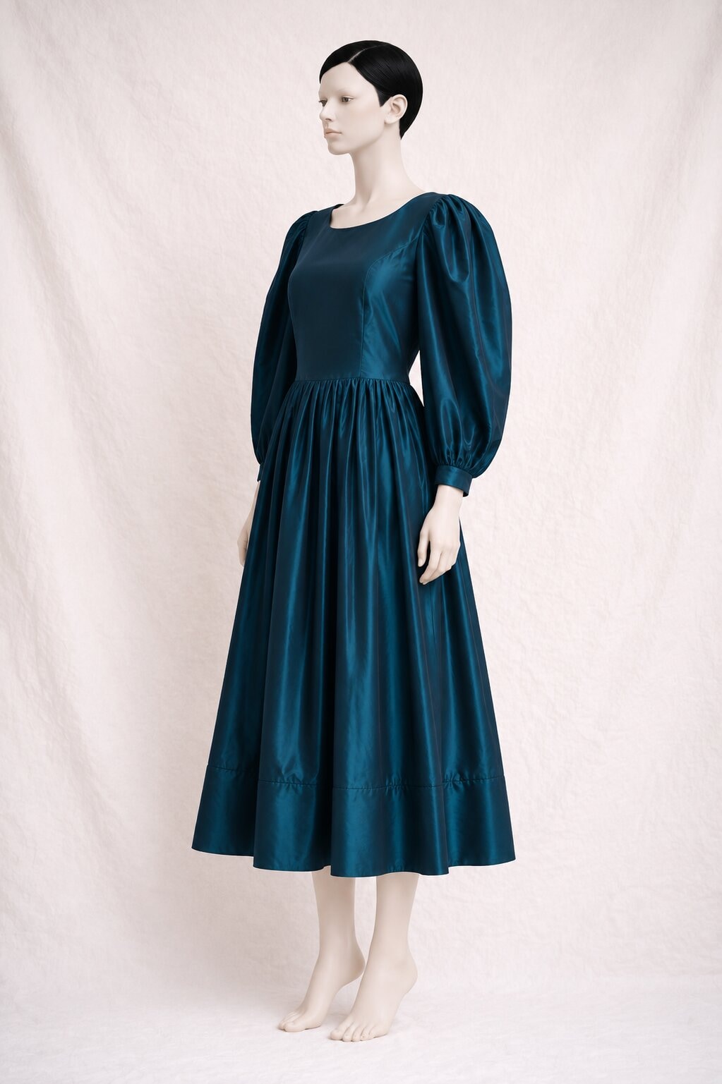 Authentic vintage teal acetate Laura Ashley long dress