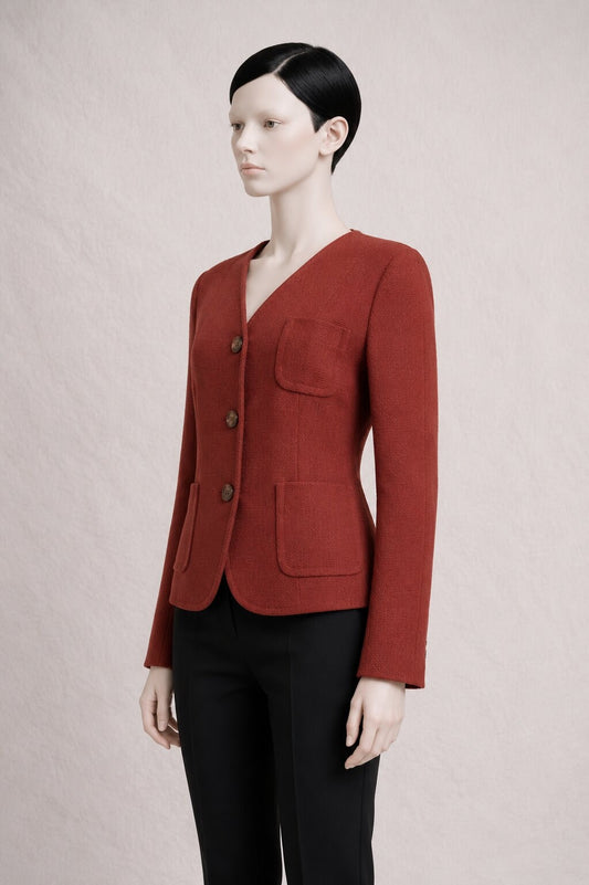 Blazer Dries Van Noten in authentic terracotta wool vintage