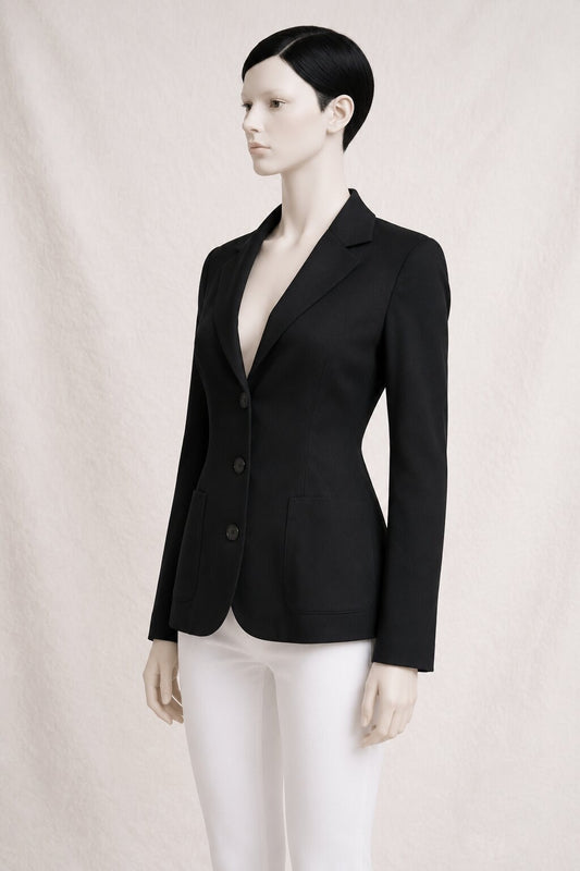 Long black viscose blazer by Tara Jarmon