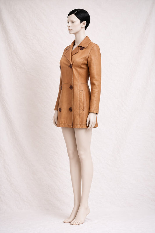 Dolce & Gabbana Vintage Authentic Camel Leather Tailored Jacket