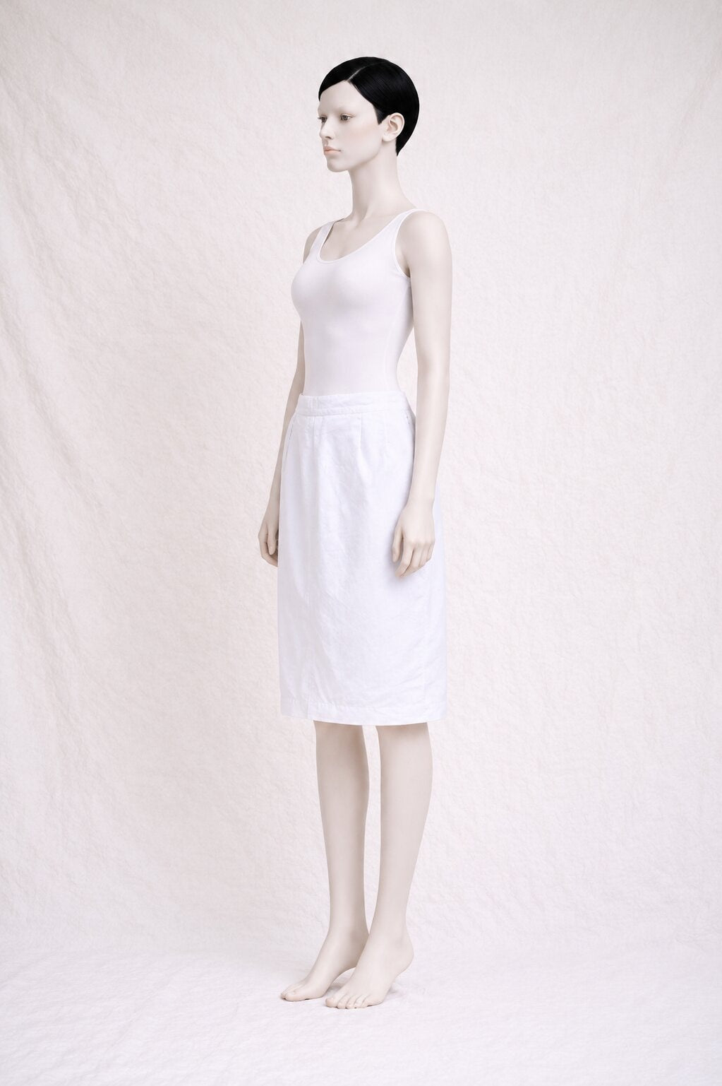 Authentic Vintage Yves Saint Laurent White Cotton Skirt