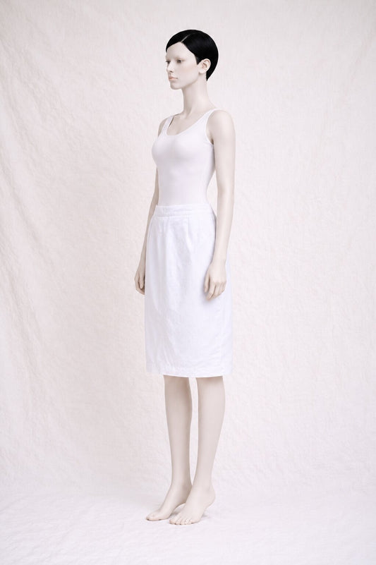 Authentic Vintage Yves Saint Laurent White Cotton Skirt