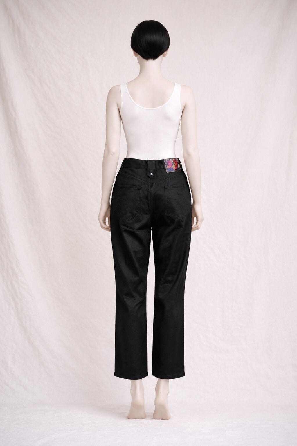 Pantalon Christian Lacroix en coton satin noir vintage authentique