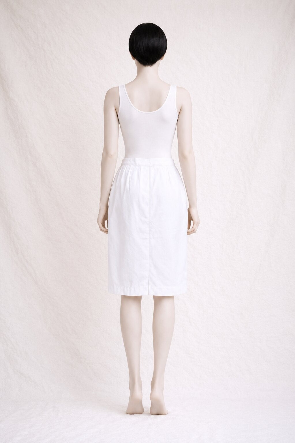 Authentic Vintage Yves Saint Laurent White Cotton Skirt