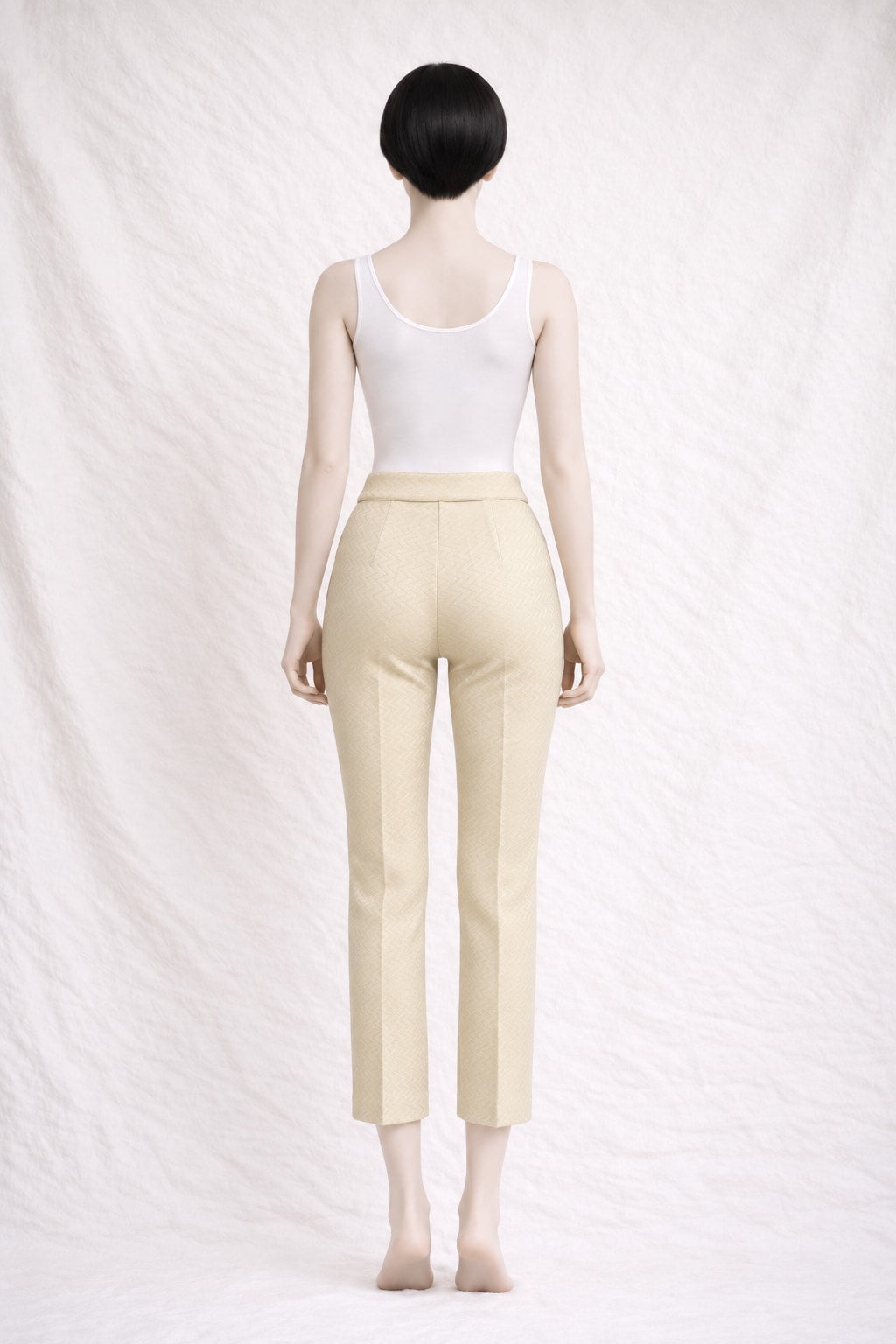 Authentic Vintage Beige Polyester Trousers Dolce & Gabbana