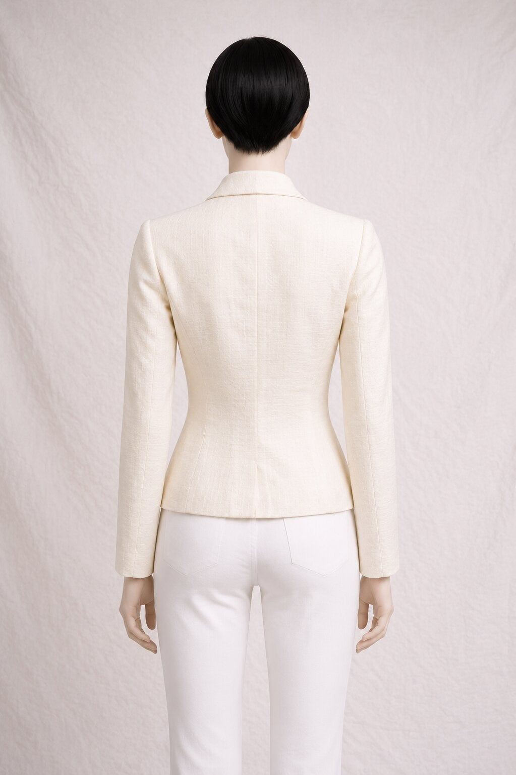 Blazer en soie écru vintage authentique par Tara Jarmon