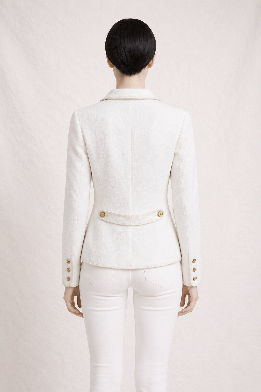 Authentic Vintage Ecru Blazer in Viscose by Louis Féraud