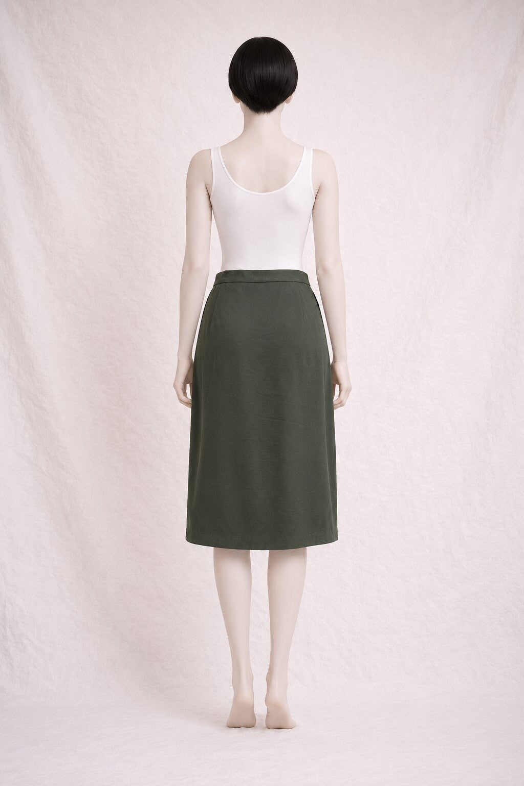 Jupe portefeuille Burberry vintage authentique verte en viscose