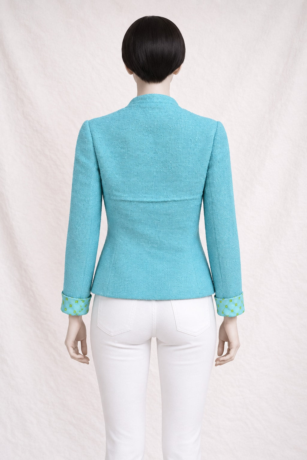 Madeleine de Rauch Vintage Authentic Turquoise Tweed Blazer