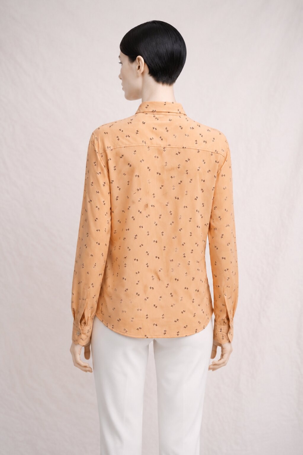 Blouse Vintage Authentique Nina Ricci en Nylon Rose Poudré