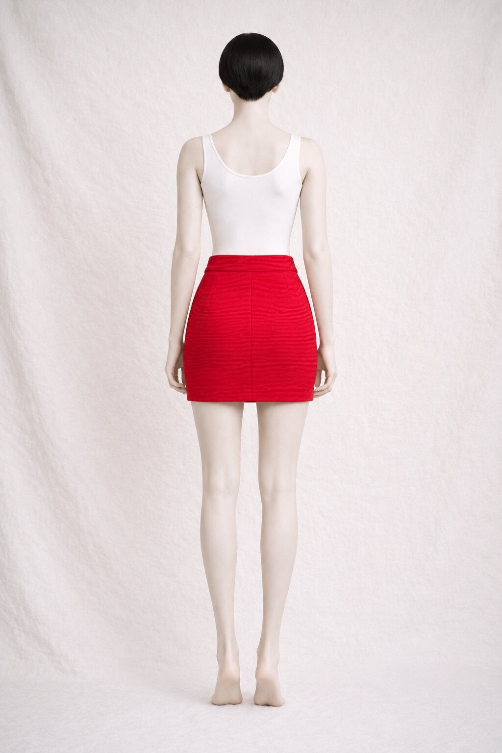 Jupe Mini en Laine Rouge Yves Saint Laurent Vintage Authentique