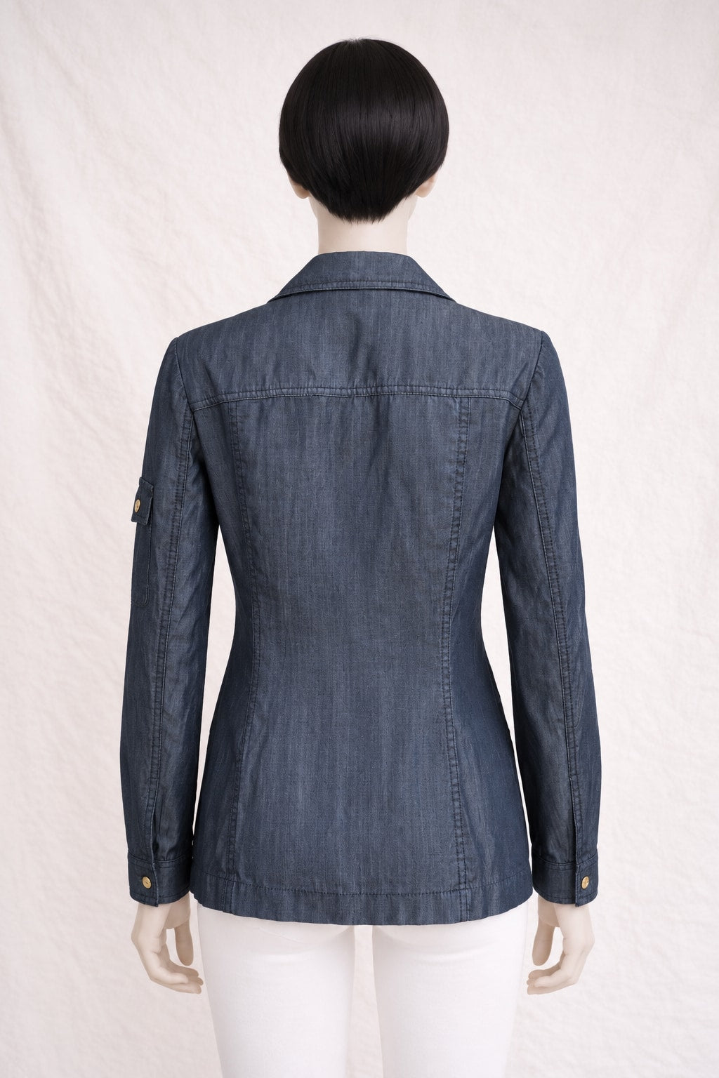 Authentic Vintage Blue Denim Tailored Jacket Escada